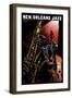 New Orleans, Louisiana - Jazz Band - Scratchboard-Lantern Press-Framed Art Print