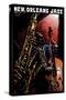 New Orleans, Louisiana - Jazz Band - Scratchboard-Lantern Press-Stretched Canvas