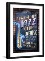 New Orleans, Louisiana - Jazz Club-Lantern Press-Framed Art Print