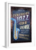 New Orleans, Louisiana - Jazz Club-Lantern Press-Framed Art Print