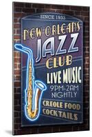 New Orleans, Louisiana - Jazz Club-Lantern Press-Mounted Art Print