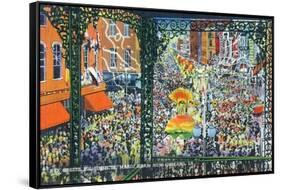 New Orleans, Louisiana - Mardi Gras Parade; Rex Greets Subjects-Lantern Press-Framed Stretched Canvas