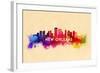 New Orleans, Louisiana - Skyline Abstract-Lantern Press-Framed Art Print