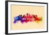 New Orleans, Louisiana - Skyline Abstract-Lantern Press-Framed Art Print