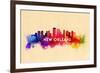 New Orleans, Louisiana - Skyline Abstract-Lantern Press-Framed Art Print