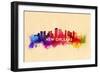 New Orleans, Louisiana - Skyline Abstract-Lantern Press-Framed Art Print