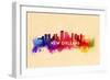 New Orleans, Louisiana - Skyline Abstract-Lantern Press-Framed Art Print