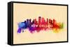 New Orleans, Louisiana - Skyline Abstract-Lantern Press-Framed Stretched Canvas