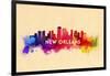 New Orleans, Louisiana - Skyline Abstract-Lantern Press-Framed Art Print