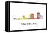 New Orleans Louisiana Skyline-Marlene Watson-Framed Stretched Canvas