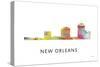 New Orleans Louisiana Skyline-Marlene Watson-Stretched Canvas