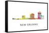 New Orleans Louisiana Skyline-Marlene Watson-Framed Stretched Canvas