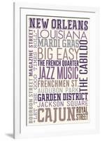 New Orleans, Louisiana - Typography-Lantern Press-Framed Art Print