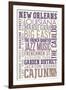 New Orleans, Louisiana - Typography-Lantern Press-Framed Art Print