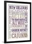 New Orleans, Louisiana - Typography-Lantern Press-Framed Art Print