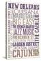 New Orleans, Louisiana - Typography-Lantern Press-Stretched Canvas