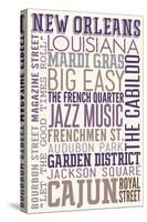 New Orleans, Louisiana - Typography-Lantern Press-Stretched Canvas