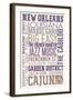 New Orleans, Louisiana - Typography-Lantern Press-Framed Art Print