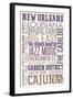 New Orleans, Louisiana - Typography-Lantern Press-Framed Art Print