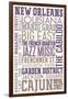 New Orleans, Louisiana - Typography-Lantern Press-Framed Art Print