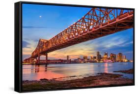 New Orleans, Louisiana, USA at Crescent City Connection Bridge over the Mississippi River.-Sean Pavone-Framed Stretched Canvas