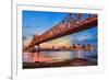 New Orleans, Louisiana, USA at Crescent City Connection Bridge over the Mississippi River.-Sean Pavone-Framed Photographic Print