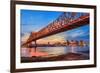 New Orleans, Louisiana, USA at Crescent City Connection Bridge over the Mississippi River.-Sean Pavone-Framed Photographic Print