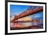 New Orleans, Louisiana, USA at Crescent City Connection Bridge over the Mississippi River.-Sean Pavone-Framed Photographic Print