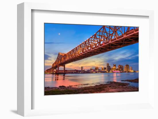 New Orleans, Louisiana, USA at Crescent City Connection Bridge over the Mississippi River.-Sean Pavone-Framed Photographic Print