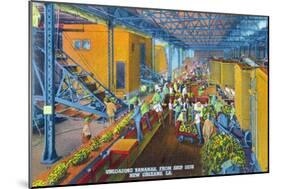 New Orleans, Louisiana, View of Workers Unloading Bananas from Ships-Lantern Press-Mounted Art Print