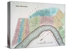 New Orleans Map, 1837-null-Stretched Canvas