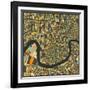 New Orleans Map-Jazzberry Blue-Framed Art Print