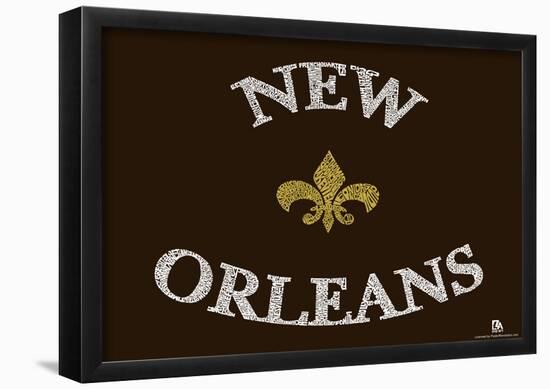 New Orleans Neighborhoods Text Poster-null-Framed Poster