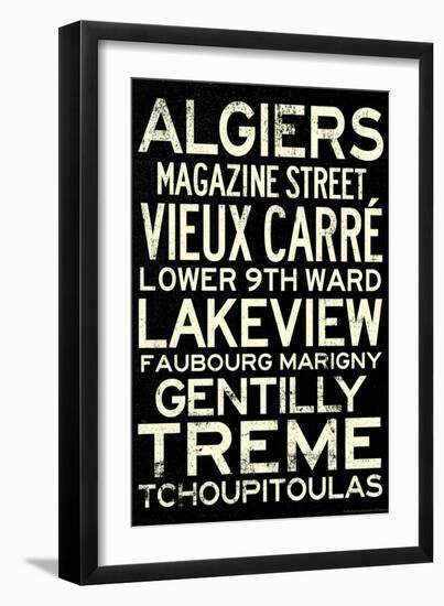 New Orleans Neighborhoods Vintage Subway Style Retro Metro Travel-null-Framed Art Print