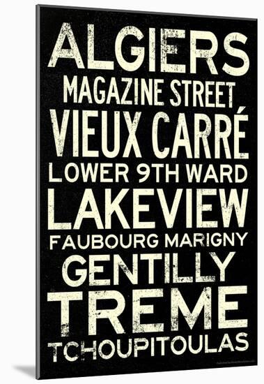 New Orleans Neighborhoods Vintage Subway Travel Poster-null-Mounted Poster