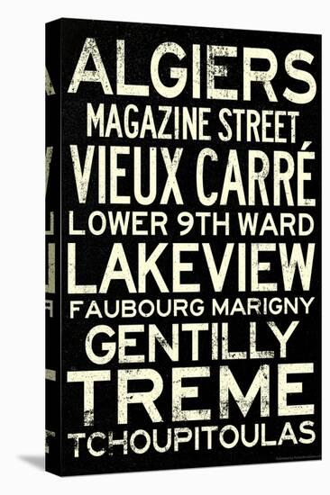 New Orleans Neighborhoods Vintage Subway Travel Poster-null-Stretched Canvas