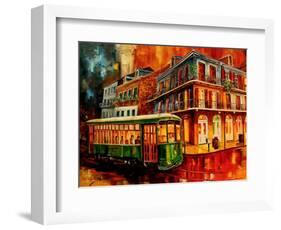 New Orleans Night Streetcar-Diane Millsap-Framed Art Print