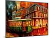 New Orleans Night Streetcar-Diane Millsap-Mounted Art Print