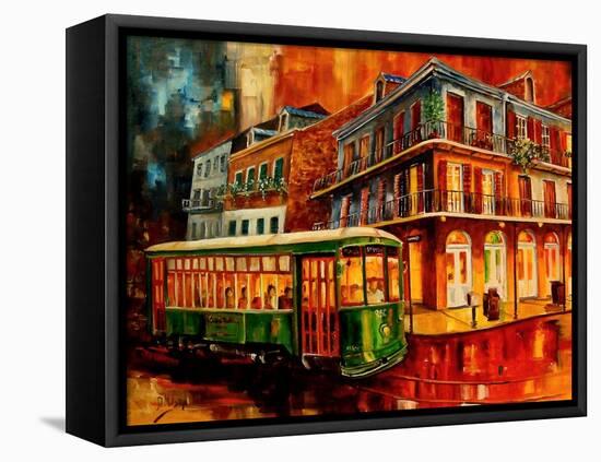 New Orleans Night Streetcar-Diane Millsap-Framed Stretched Canvas