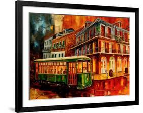 New Orleans Night Streetcar-Diane Millsap-Framed Art Print