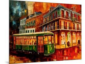 New Orleans Night Streetcar-Diane Millsap-Mounted Art Print