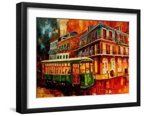 New Orleans Night Streetcar-Diane Millsap-Framed Art Print