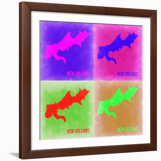 New Orleans Pop Art Map 2-NaxArt-Framed Art Print