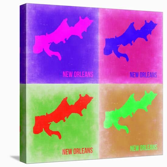 New Orleans Pop Art Map 2-NaxArt-Stretched Canvas