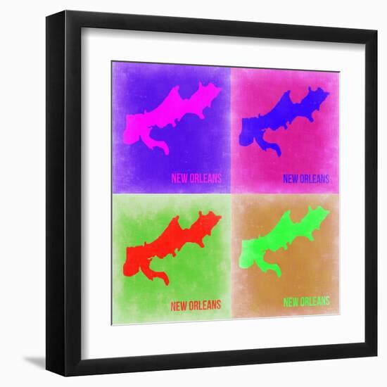 New Orleans Pop Art Map 2-NaxArt-Framed Art Print