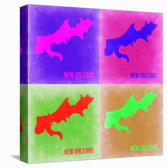 New Orleans Pop Art Map 2-NaxArt-Stretched Canvas