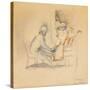 New Orleans Shoeshine (W/C on Paper)-Jules Pascin-Stretched Canvas