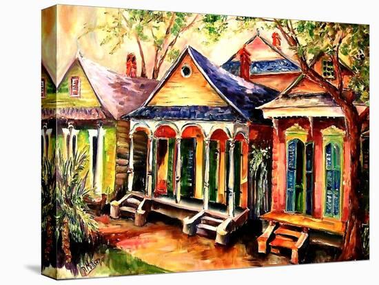 New Orleans Shotgun Houses-Diane Millsap-Stretched Canvas