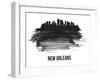 New Orleans Skyline Brush Stroke - Black II-NaxArt-Framed Art Print