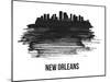 New Orleans Skyline Brush Stroke - Black II-NaxArt-Mounted Art Print